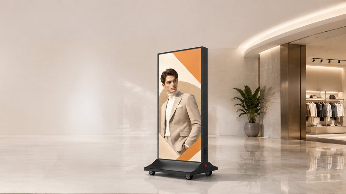 standing light box mockup untuk koridor mall - NEOX