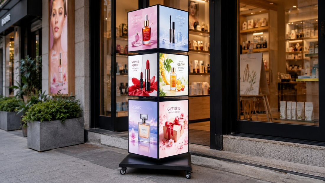 rotating light box untuk area ramai dan toko retail - NEOX