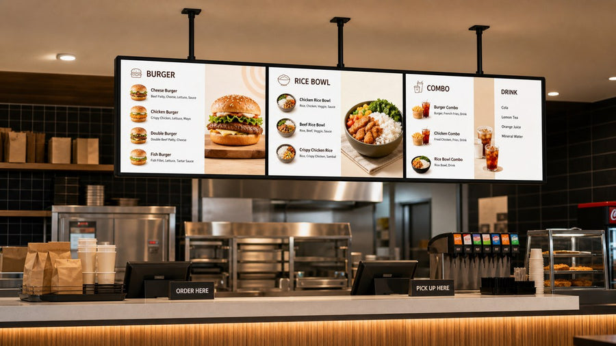 menu board led fast food untuk menu gantung - NEOX