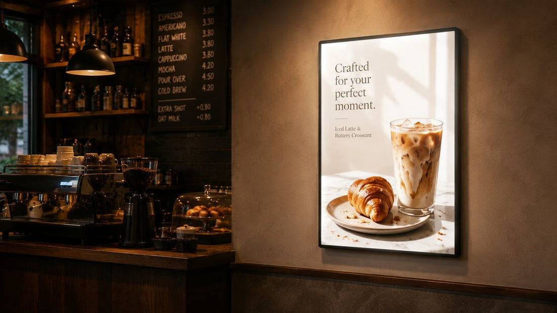slim advertising display untuk dinding toko retail - NEOX