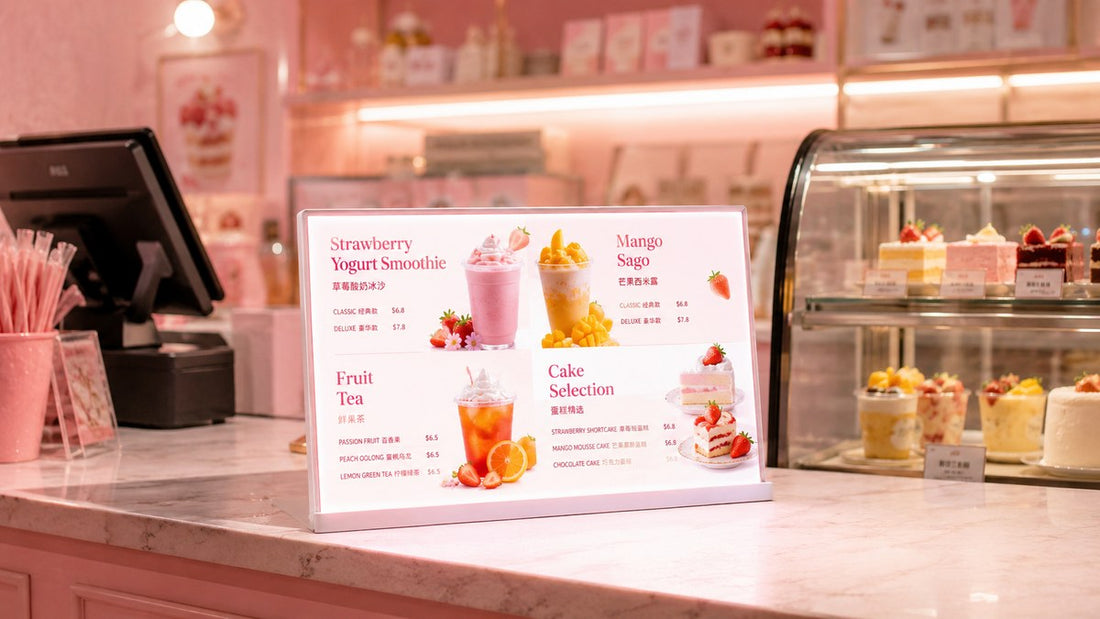 led digital 24 inch untuk menu digital di counter minuman - NEOX