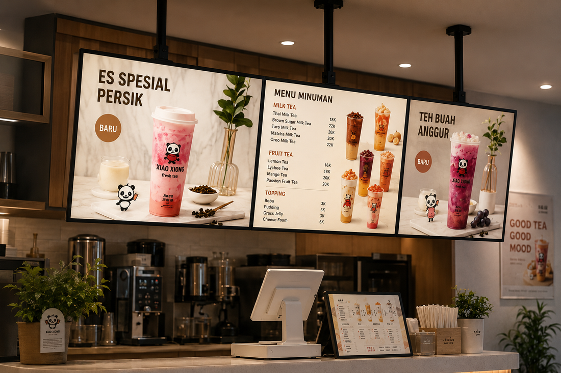Why Hanging LED Menu Boards Are Essential for Indonesian Boba Shops