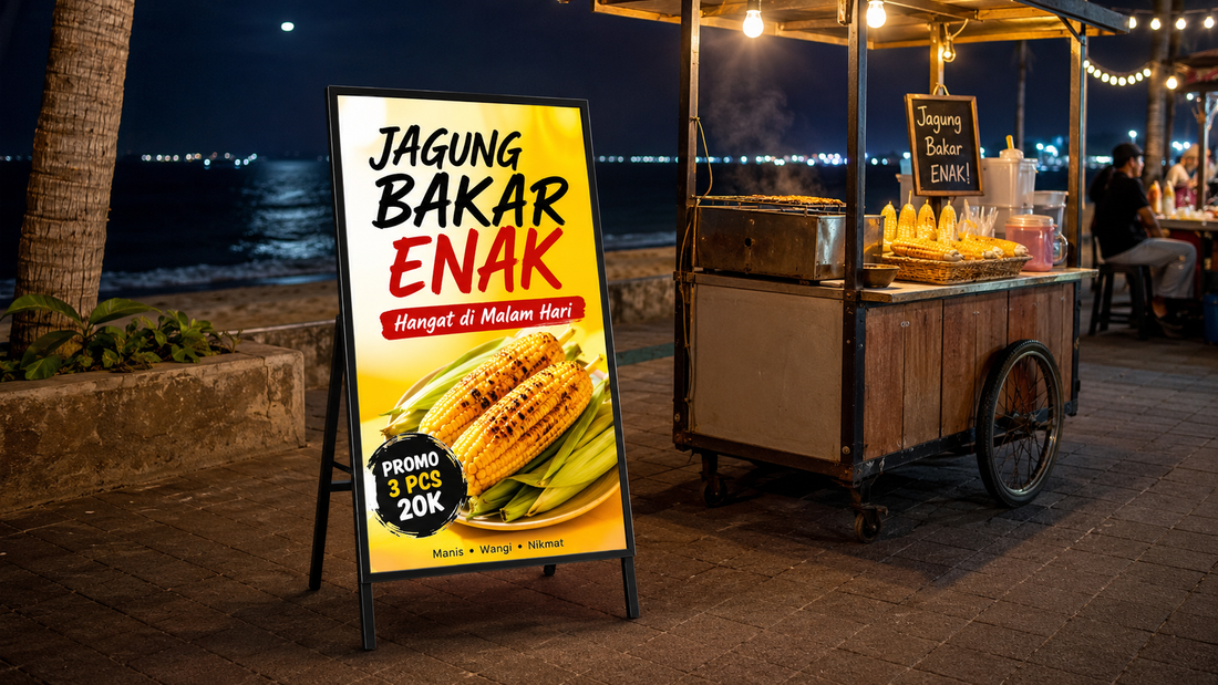 A-frame light box model indoor untuk pintu masuk toko di pasar malam, untuk kebutuhan restoran Indonesia - NEOX