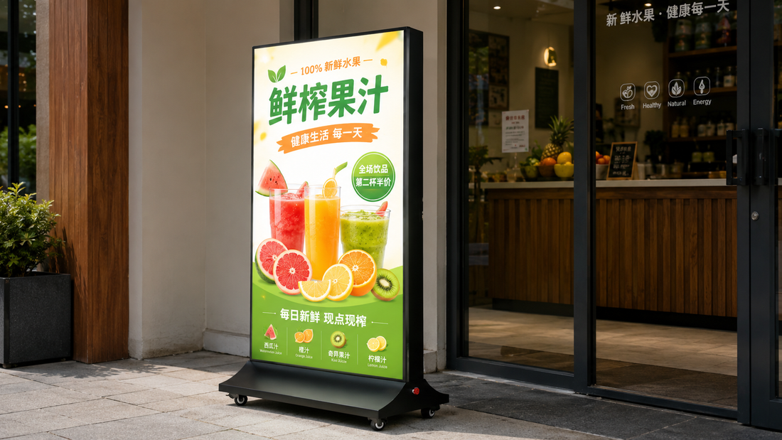 A-frame light box versi premium untuk pintu masuk toko di depan toko, untuk kebutuhan booth mall Indonesia - NEOX