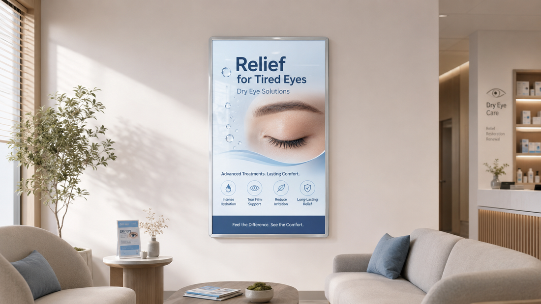 bingkai poster kaca versi premium untuk display layanan di ruang tunggu klinik, untuk kebutuhan klinik kecantikan Indonesia - NEOX