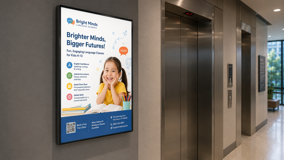 bingkai poster magnetik custom untuk lift gedung di area lift, untuk kebutuhan pusat perbelanjaan Indonesia - NEOX