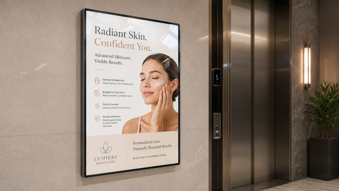 bingkai poster magnetik versi premium untuk papan pengumuman di area lift, untuk kebutuhan rumah sakit Indonesia - NEOX