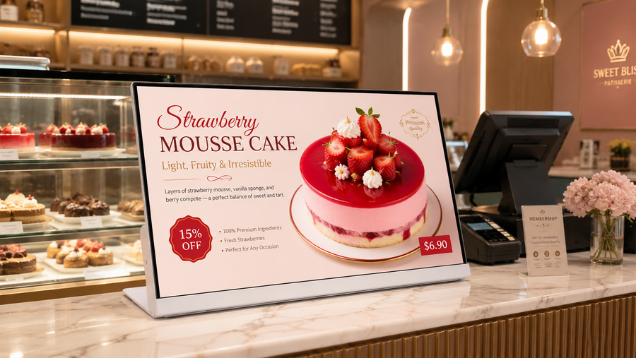 digital papan menu LED cafe custom untuk menu minuman di counter pesanan, untuk kebutuhan restoran Indonesia - NEOX