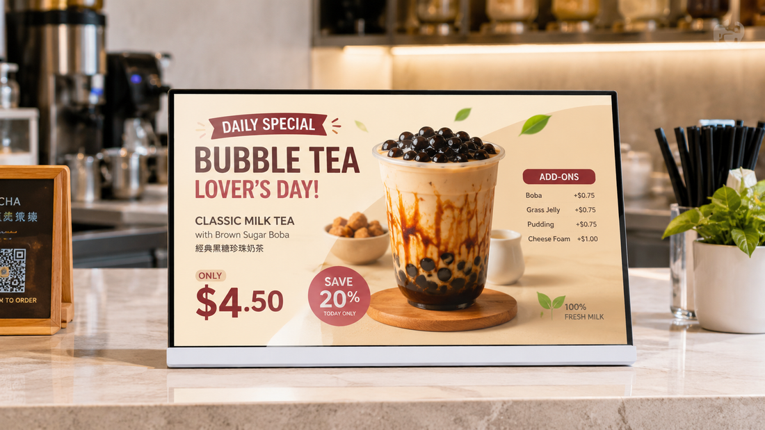 digital papan menu LED cafe model minimalis untuk menu restoran di promo harian, untuk kebutuhan cafe Indonesia - NEOX