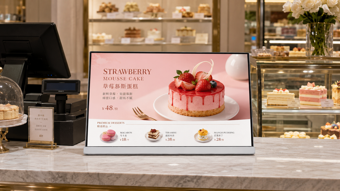 digital papan menu LED cafe ukuran custom untuk menu restoran di counter pesanan, untuk kebutuhan toko minuman Indonesia - NEOX