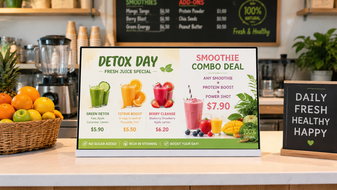 digital papan menu LED cafe versi premium untuk menu restoran di promo harian, untuk kebutuhan restoran Indonesia - NEOX
