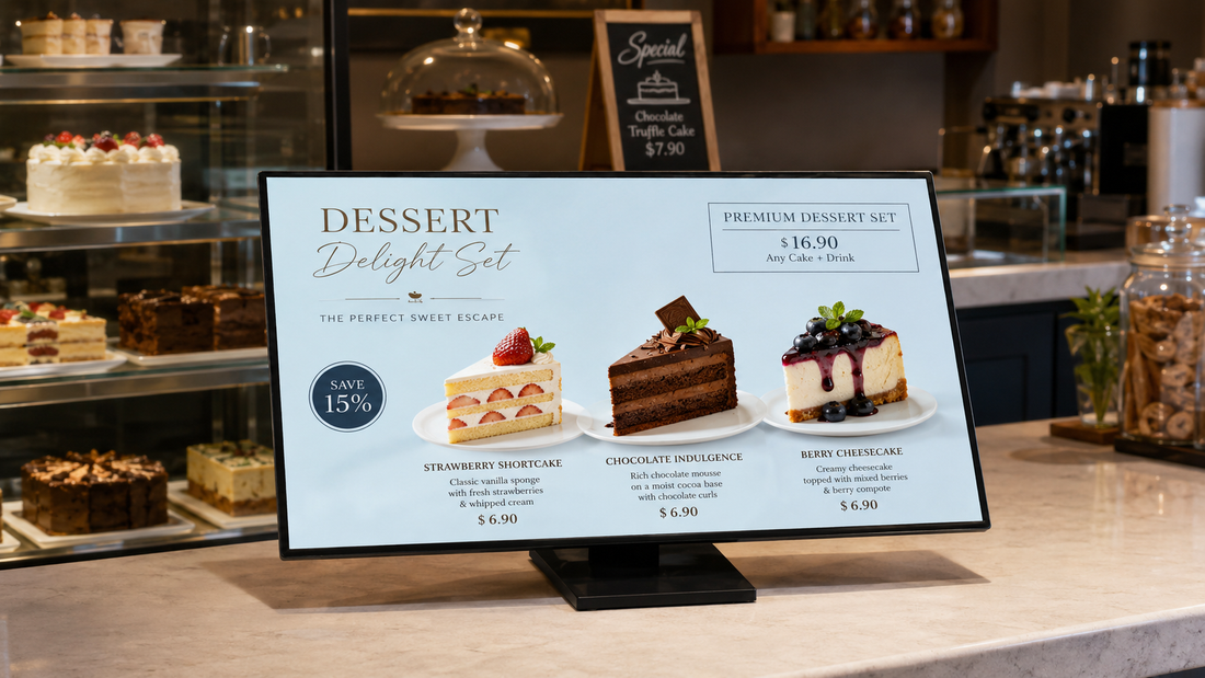 display menu meja custom untuk counter di meja kasir, untuk kebutuhan counter minuman Indonesia - NEOX