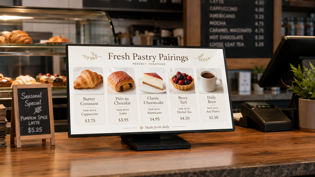 display menu meja versi premium untuk kasir cafe di meja kasir, untuk kebutuhan counter minuman Indonesia - NEOX