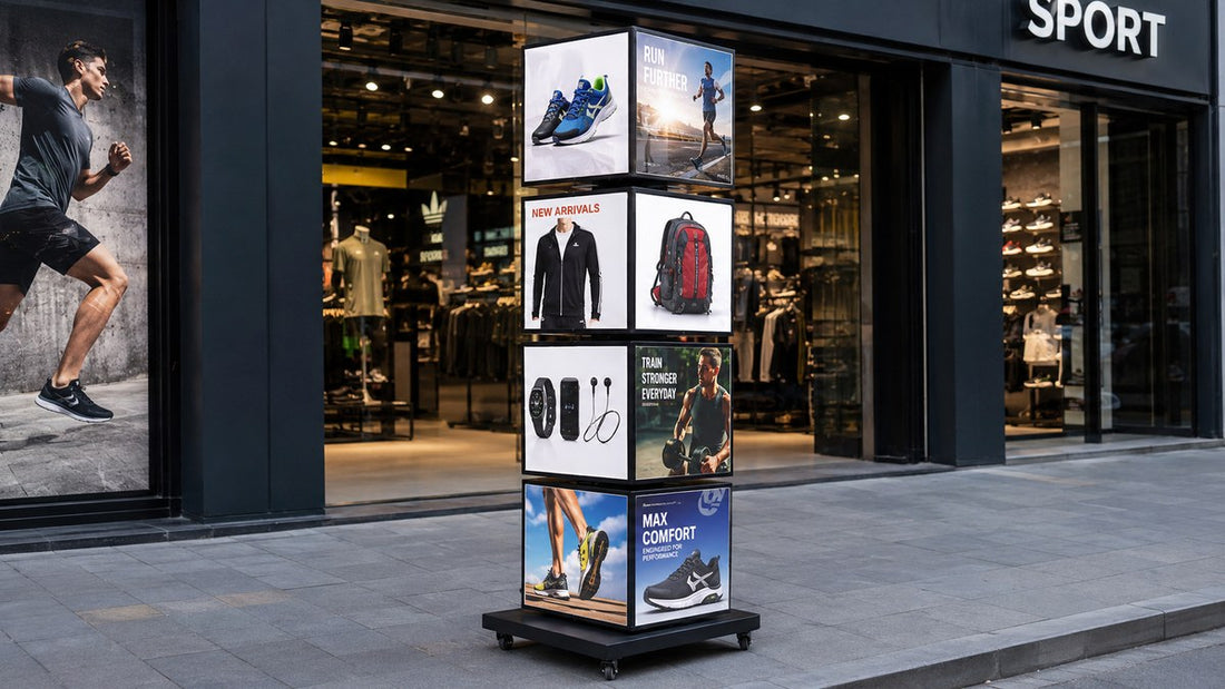 light box putar berdiri untuk mall outdoor