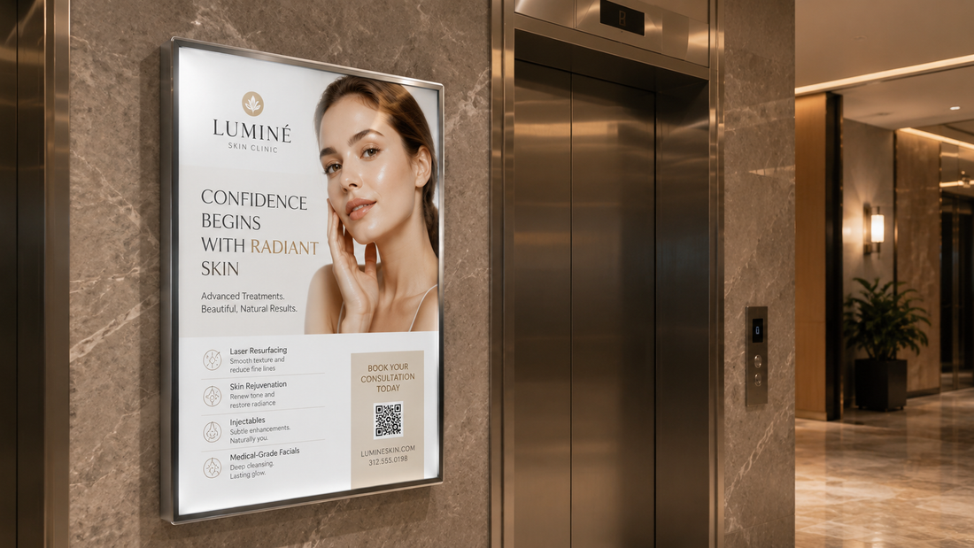 frame pengumuman lift desain modern untuk lift gedung di area lift, untuk kebutuhan pusat perbelanjaan Indonesia - NEOX
