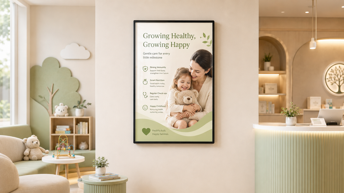frame poster premium desain modern untuk klinik di ruang tunggu klinik, untuk kebutuhan klinik kecantikan Indonesia - NEOX