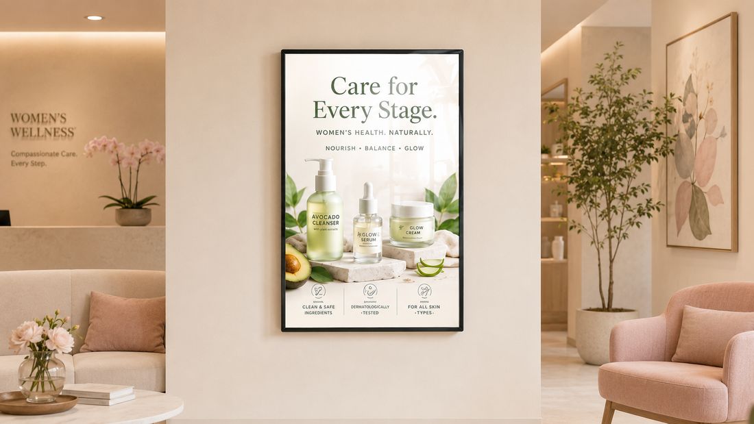 frame poster premium model indoor untuk kantor di ruang tunggu klinik, untuk kebutuhan ruang tunggu Indonesia - NEOX