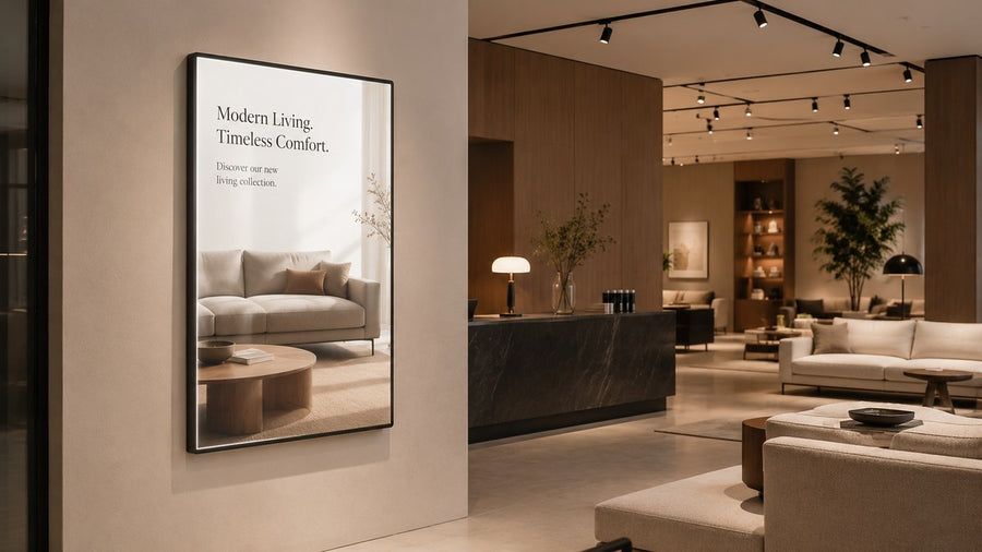 standing poster light box untuk lobby