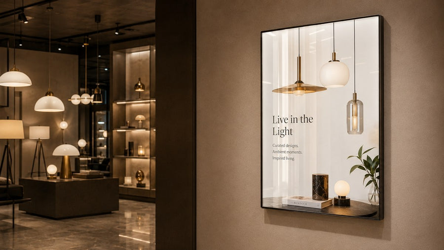 standing poster light box untuk lobby