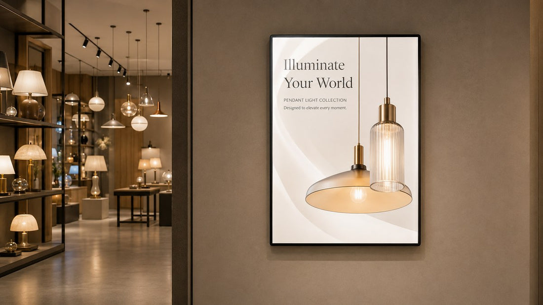 standing poster light box untuk lobby