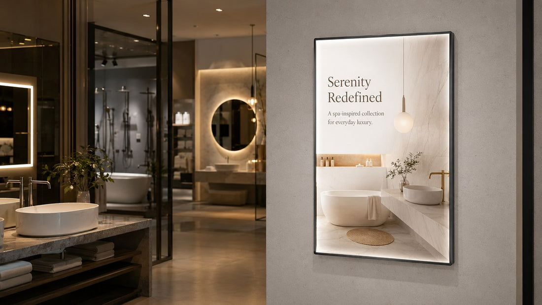 standing poster light box untuk lobby