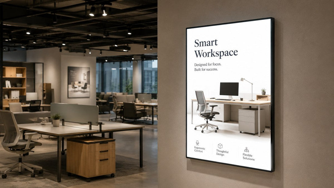 standing poster light box untuk lobby