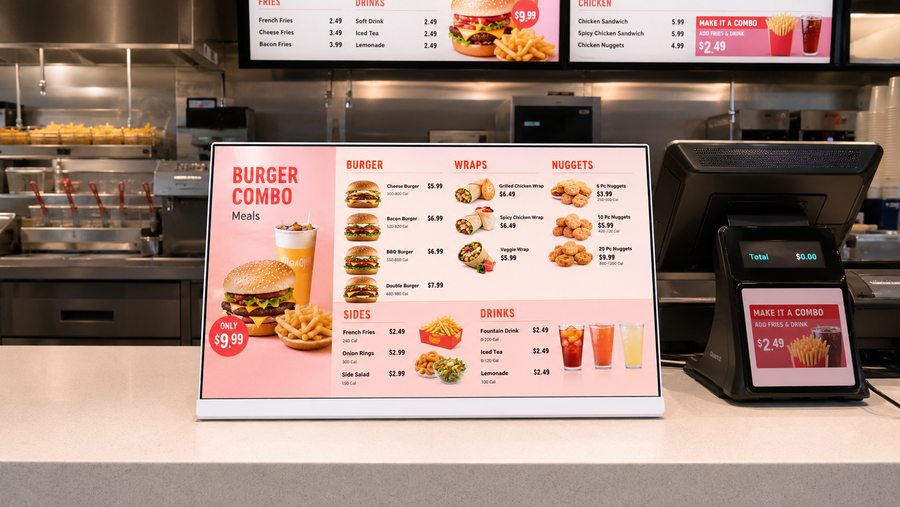 layar menu cafe model minimalis untuk menu minuman di cabang toko, untuk kebutuhan toko minuman Indonesia - NEOX