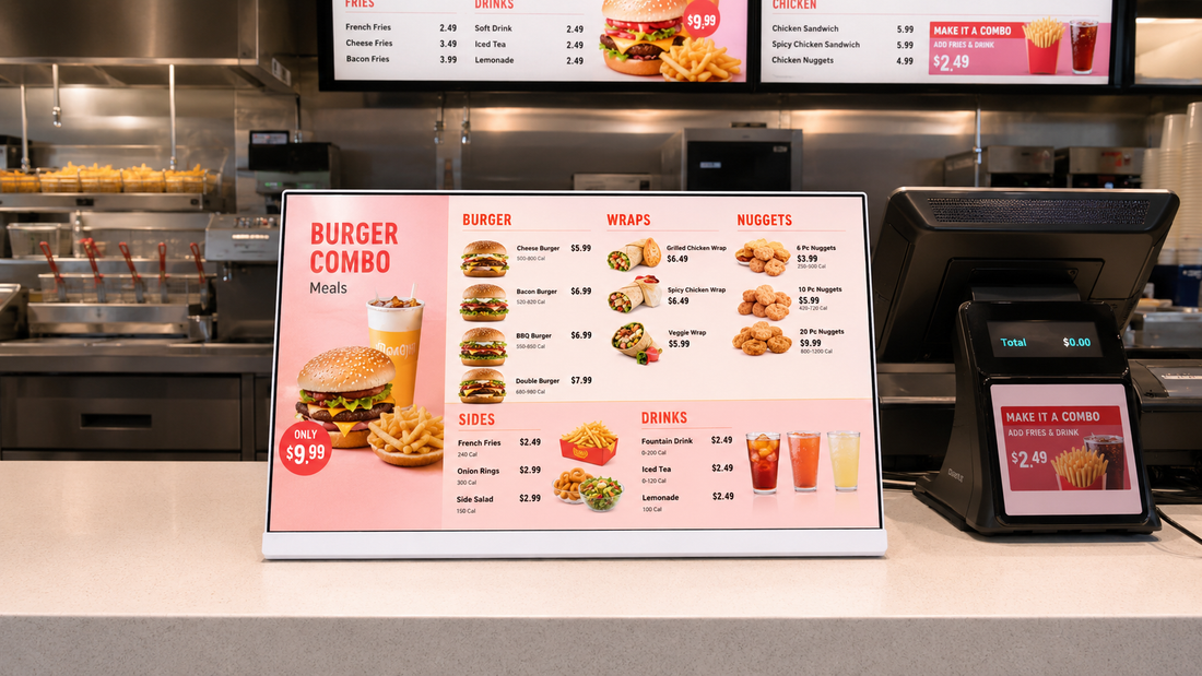 layar menu cafe model minimalis untuk menu minuman di cabang toko, untuk kebutuhan toko minuman Indonesia - NEOX