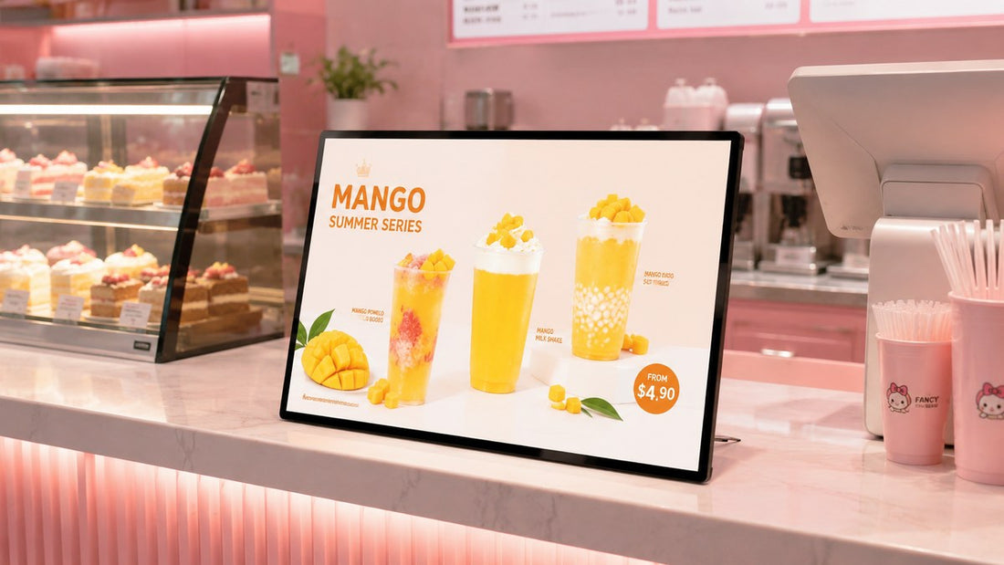 display menu LED meja untuk cafe counter
