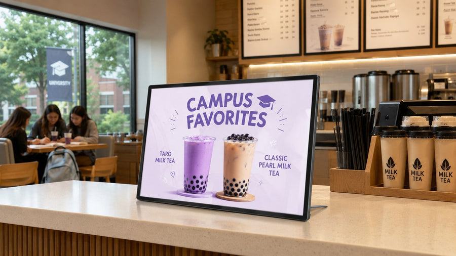 display menu LED meja untuk cafe counter