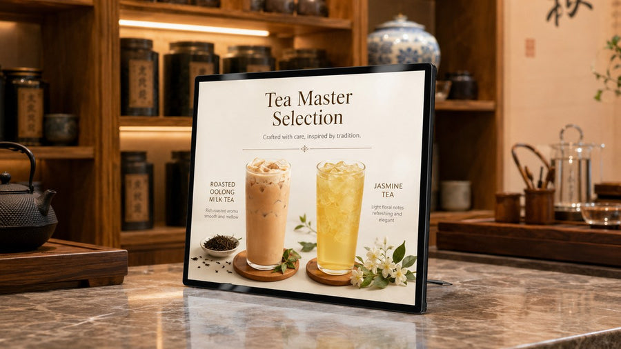 display menu LED meja untuk cafe counter
