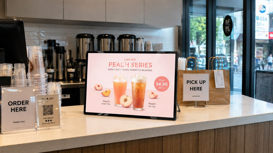 display menu LED meja untuk cafe counter