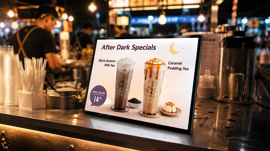 display menu LED meja untuk cafe counter