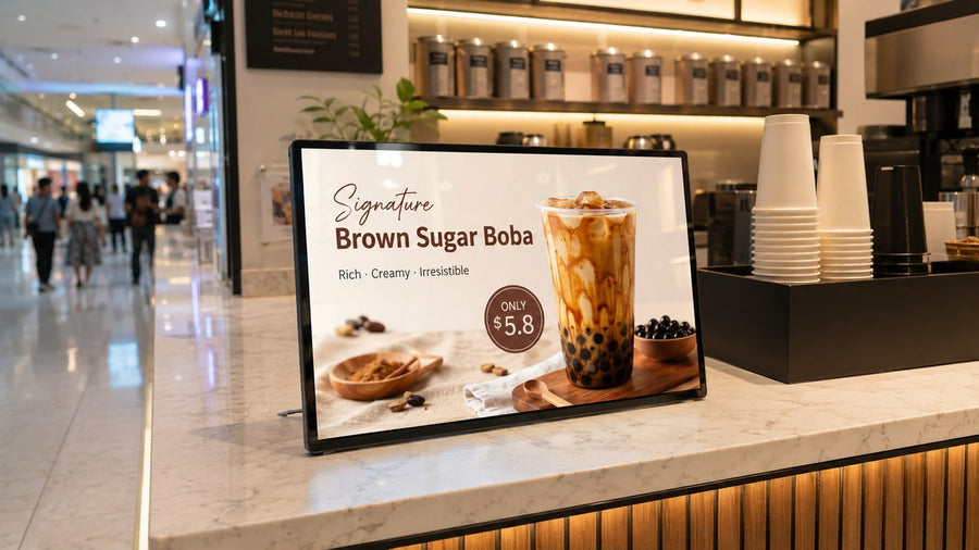 display menu LED meja untuk cafe counter