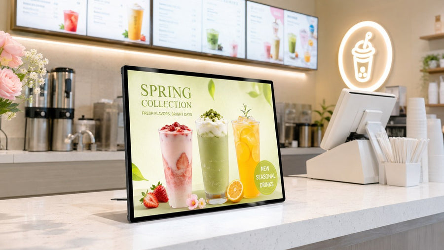 display menu LED meja untuk cafe counter