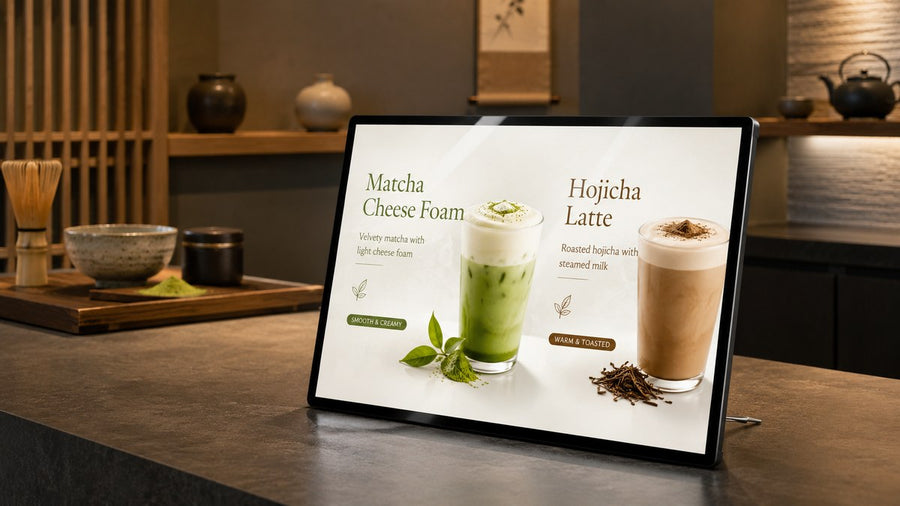 display menu LED meja untuk cafe counter