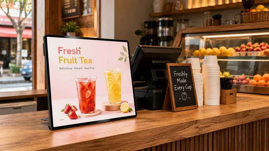 display menu LED meja untuk cafe counter