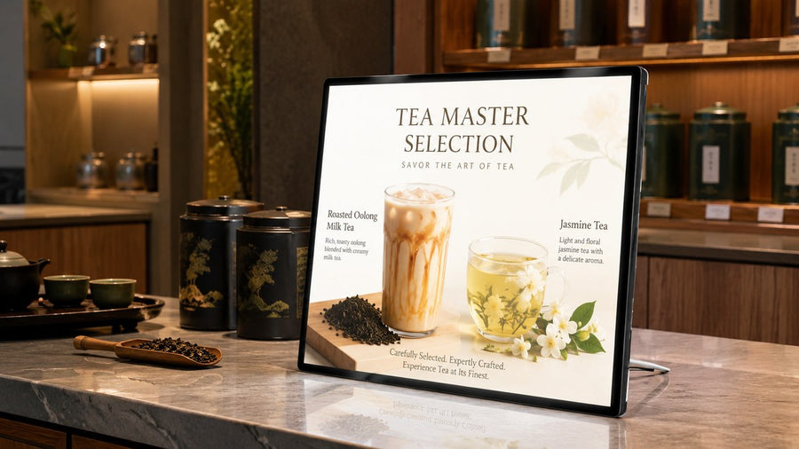 display menu LED meja untuk cafe counter