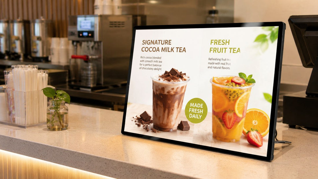 display menu LED meja untuk cafe counter