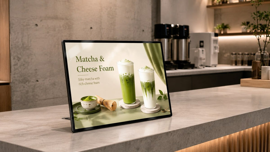 display menu LED meja untuk cafe counter