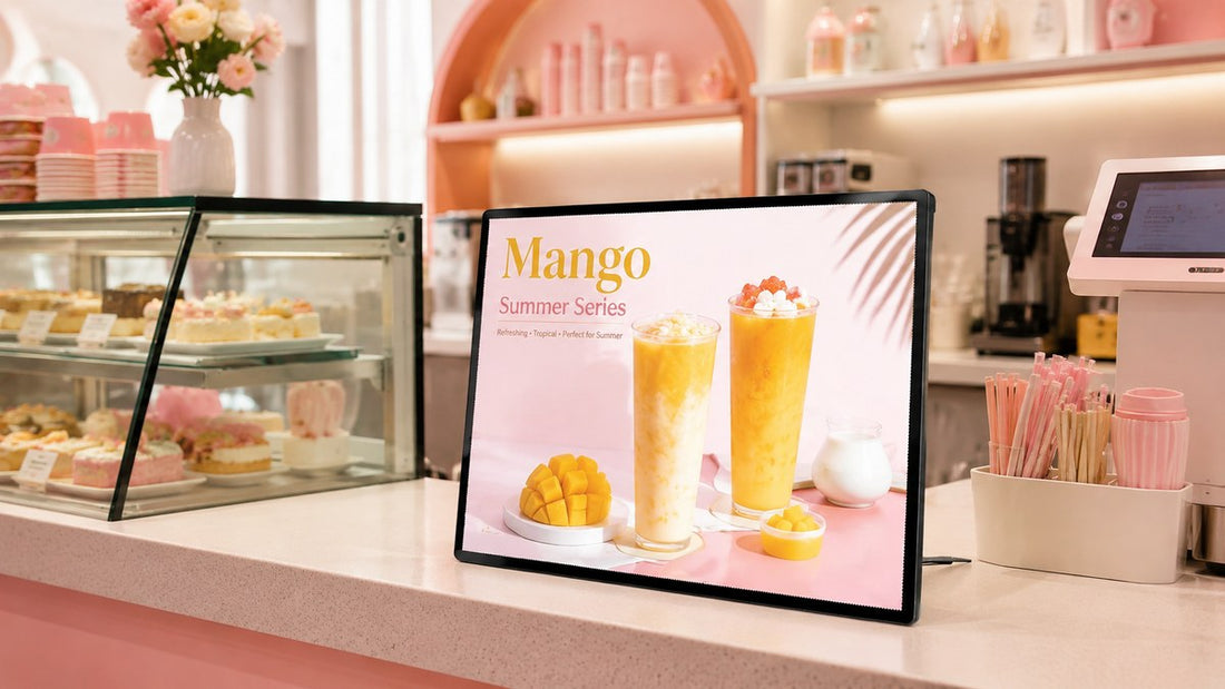 display menu LED meja untuk cafe counter