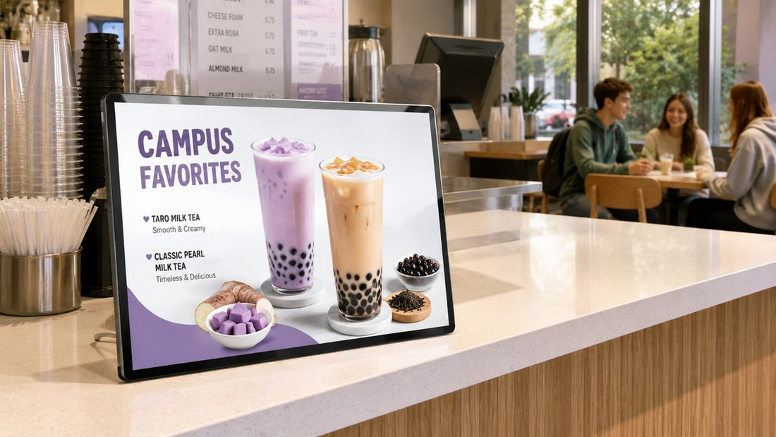 display menu LED meja untuk cafe counter