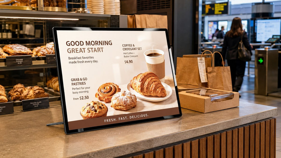 display menu LED meja untuk cafe counter