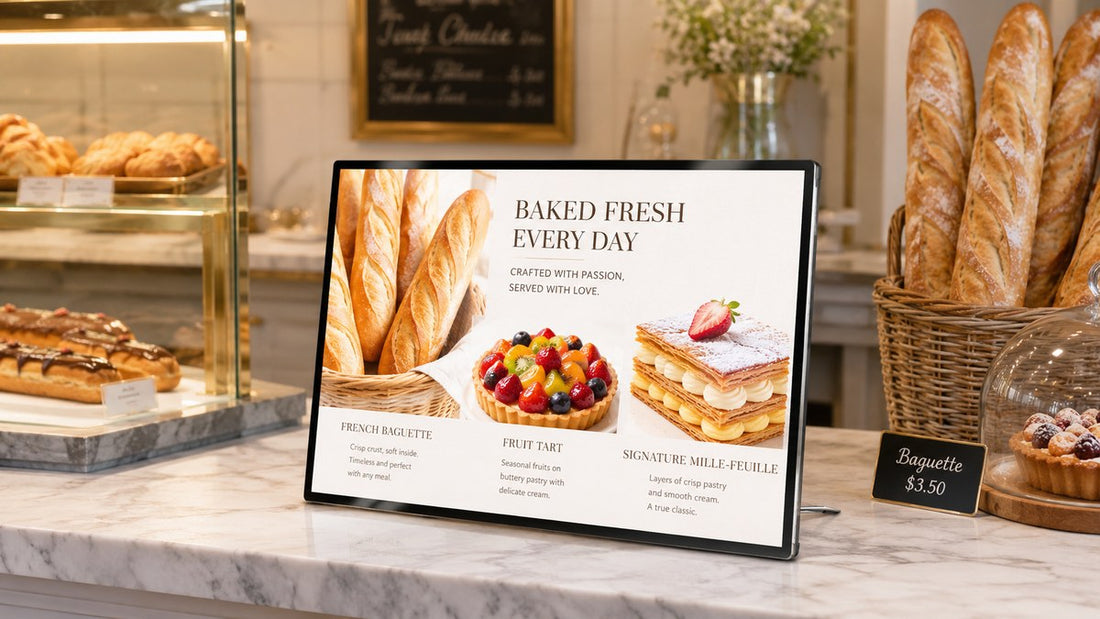 display menu LED meja untuk cafe counter