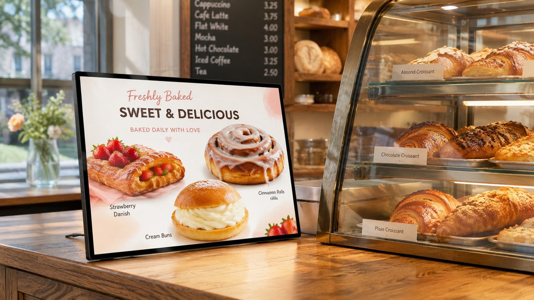 display menu LED meja untuk cafe counter