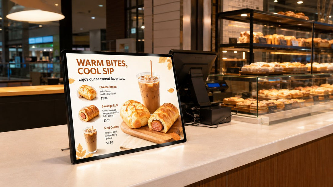 display menu LED meja untuk cafe counter