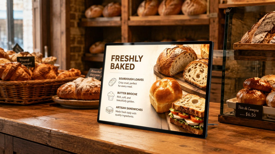 display menu LED meja untuk cafe counter