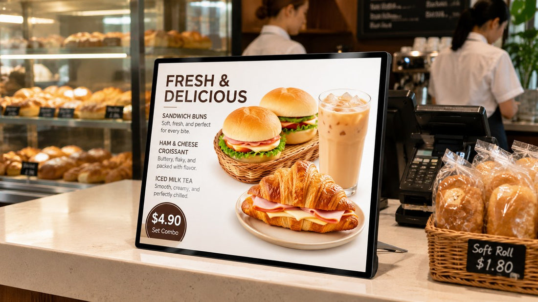 display menu LED meja untuk cafe counter