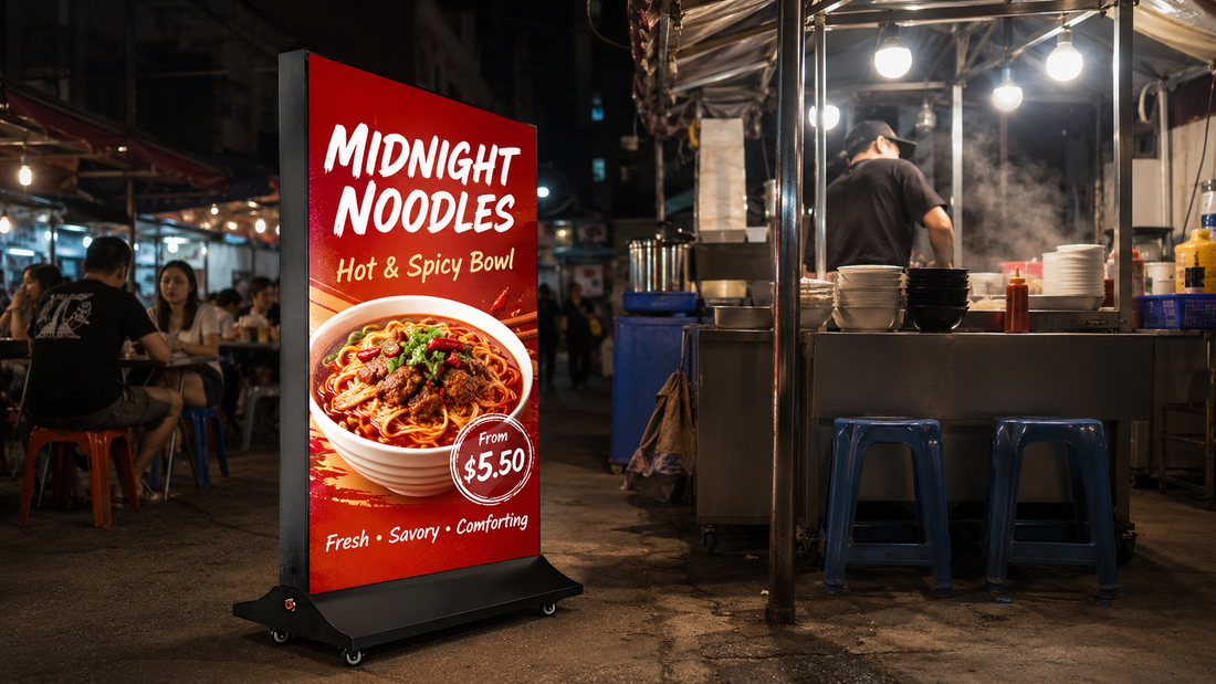 light box kain dua sisi versi premium untuk pameran di night market, untuk kebutuhan tenant mall Indonesia - NEOX