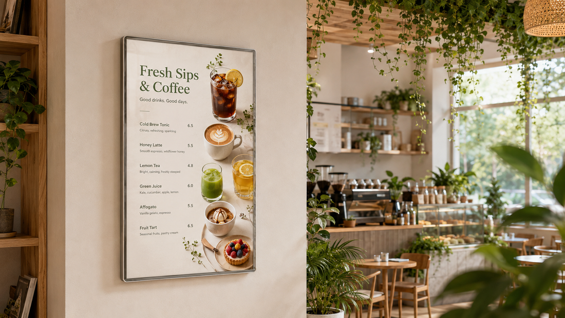 light box magnetik custom untuk menu cafe di menu cafe, untuk kebutuhan cafe Indonesia - NEOX